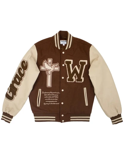 Brown Ecclesiastes varsity jacket